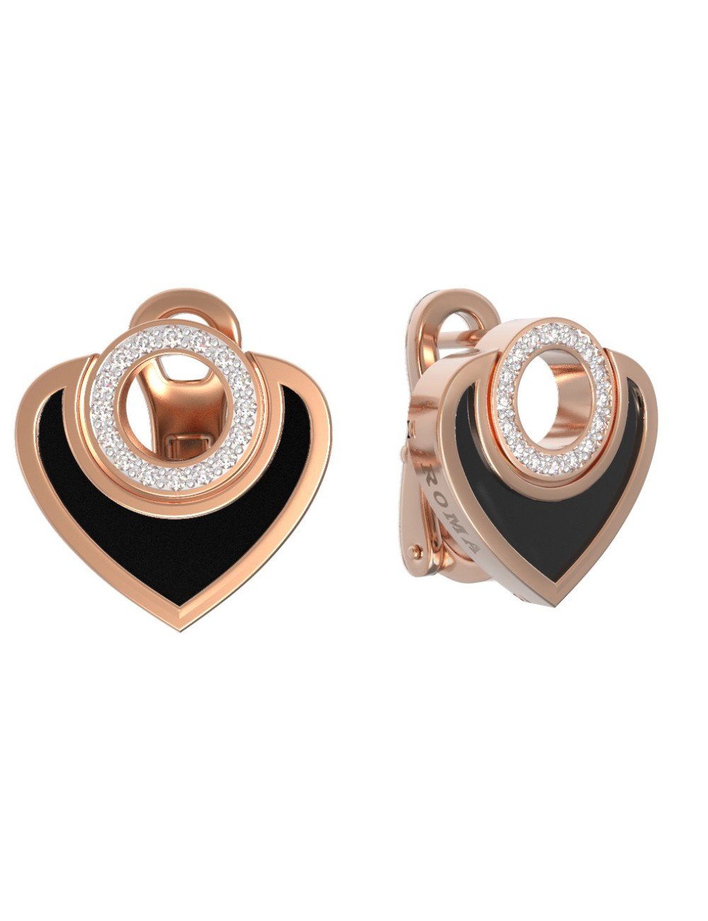 Серьги из золота c бриллиантами и ониксом