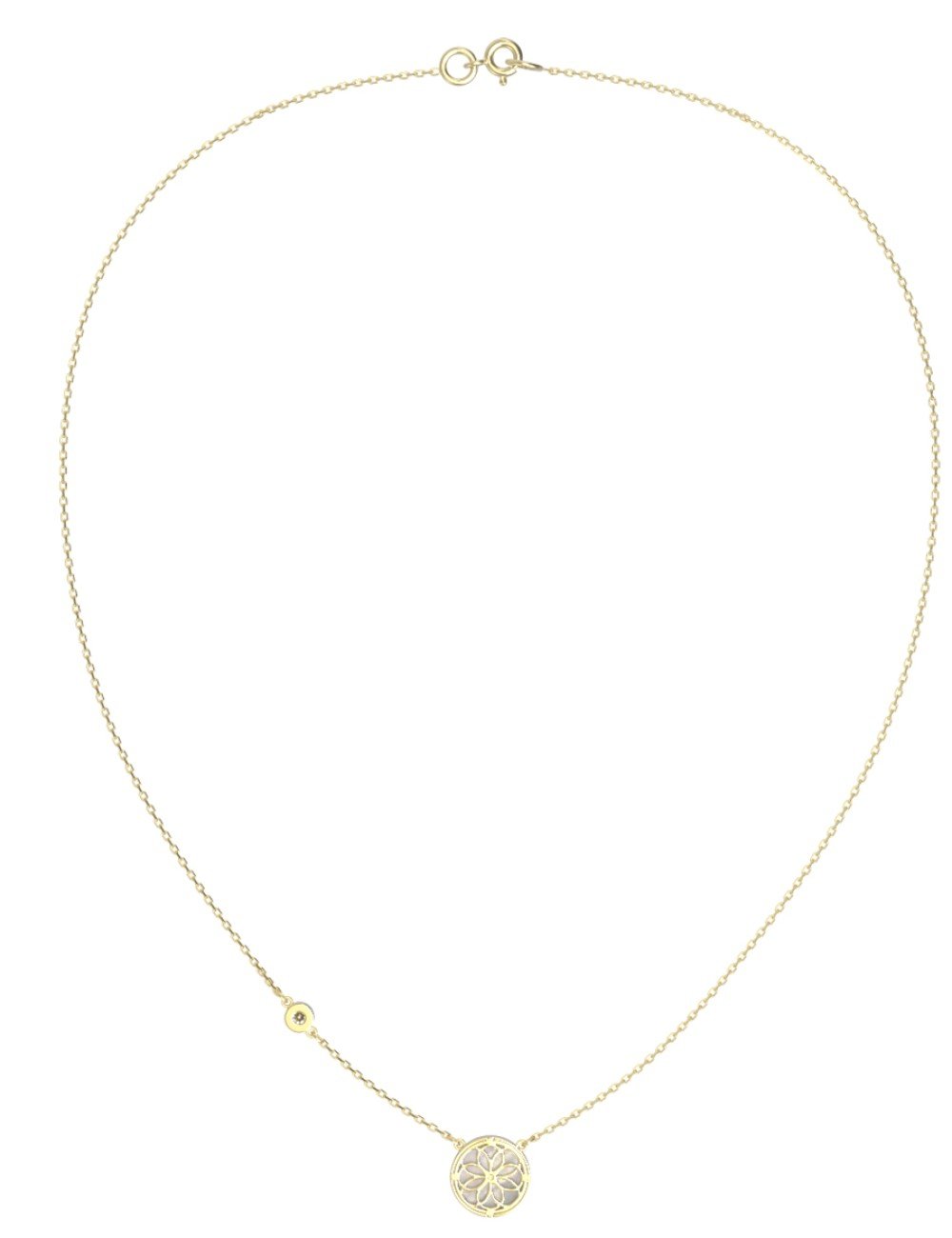 Колье из лимонного золота c бриллиантами и перламутром