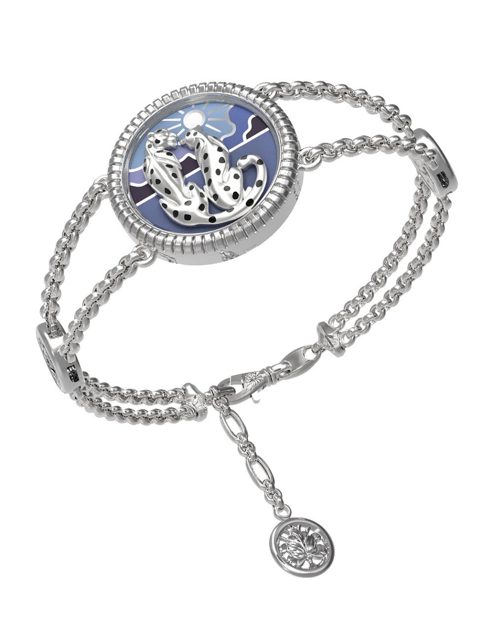 Браслет из белого золота c эмалью