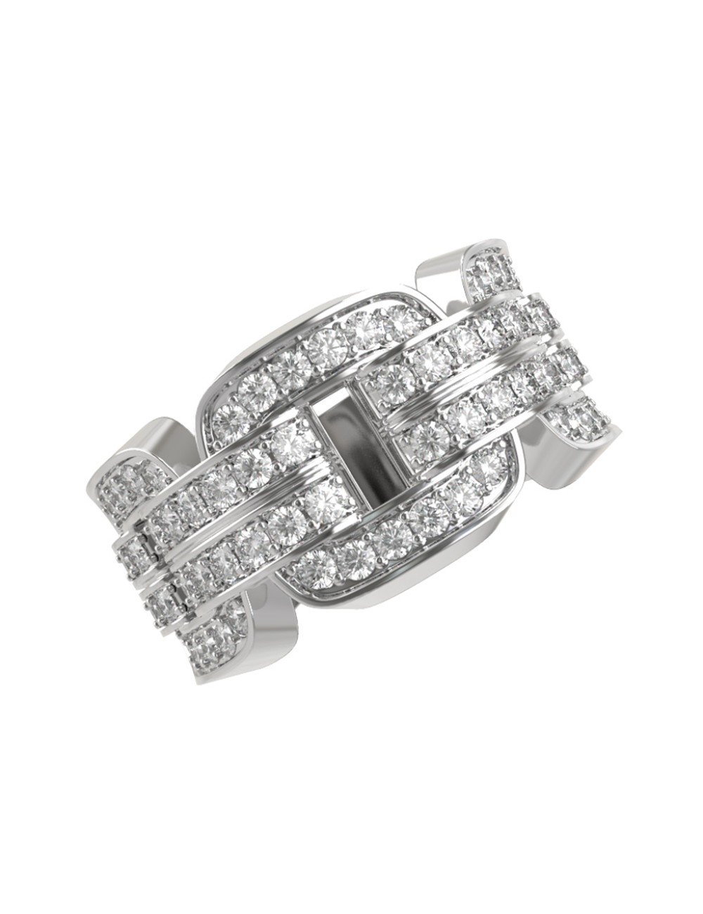 Кольцо из белого золота c бриллиантами