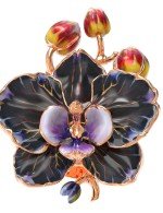 Кольцо из золота c эмалью