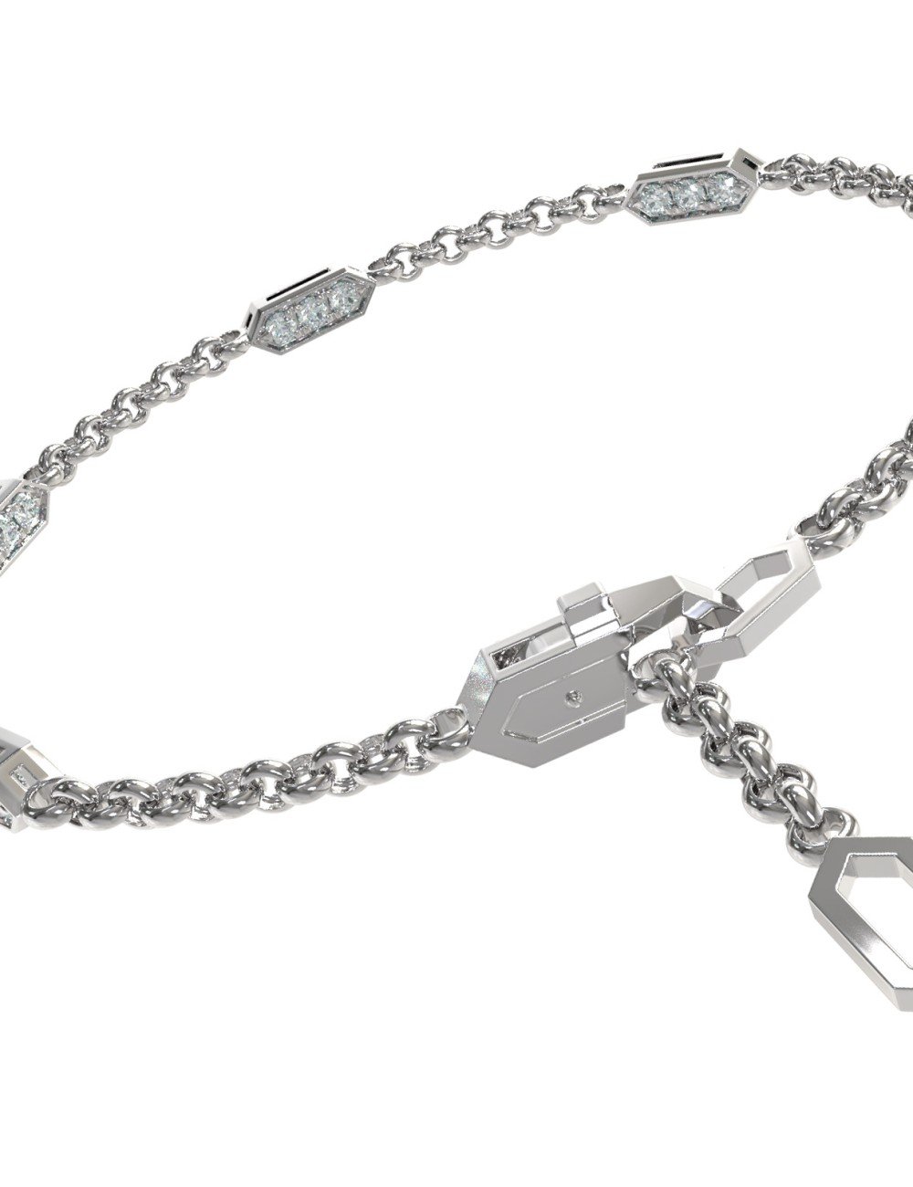 Браслет из белого золота c бриллиантами