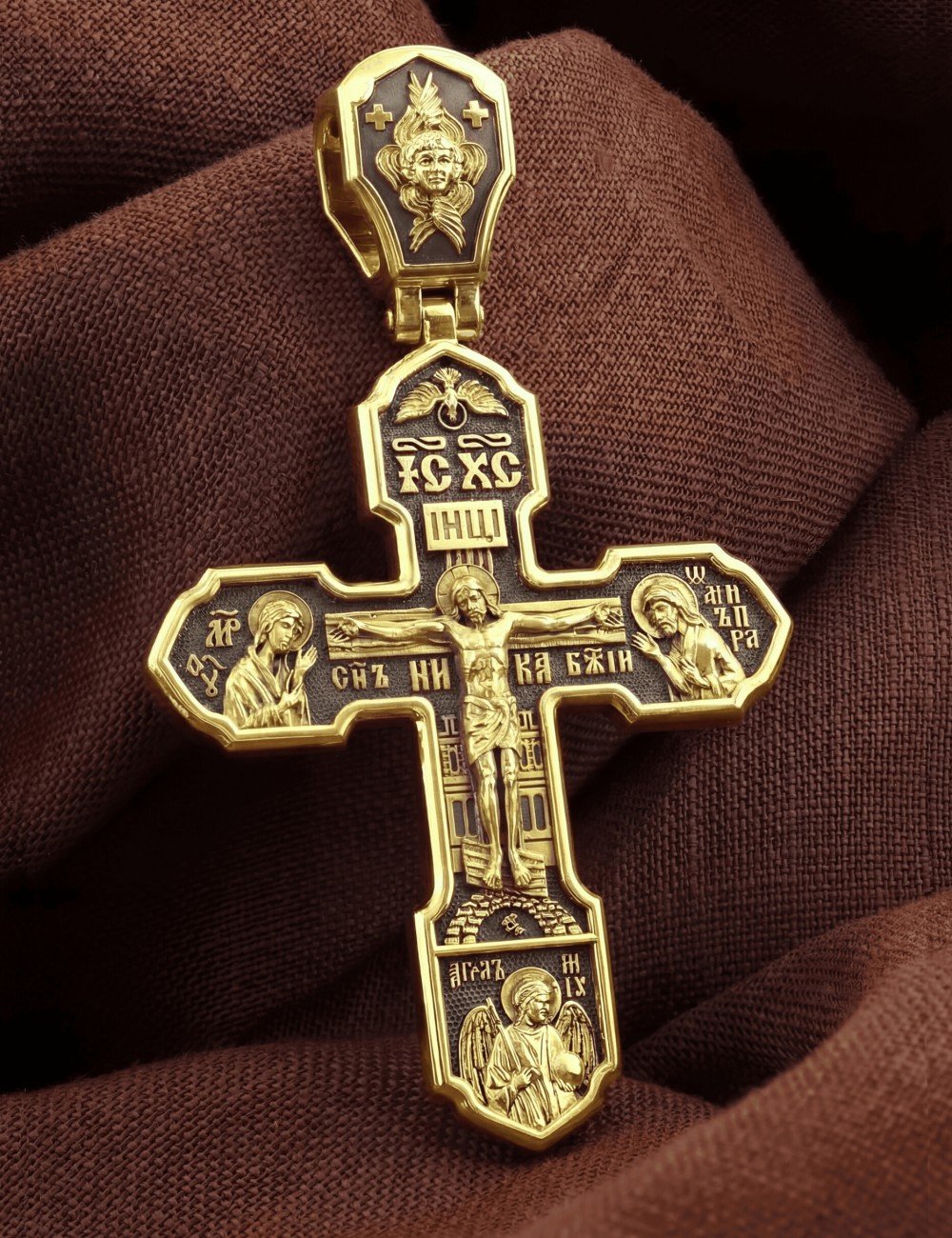 Крест из лимонного золота