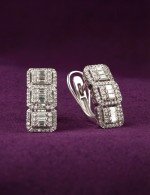 Серьги из белого золота c бриллиантами