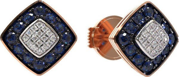 Серьги из золота c бриллиантами и сапфиром