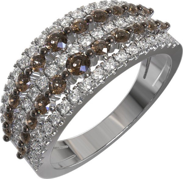 Кольцо из белого золота c бриллиантами