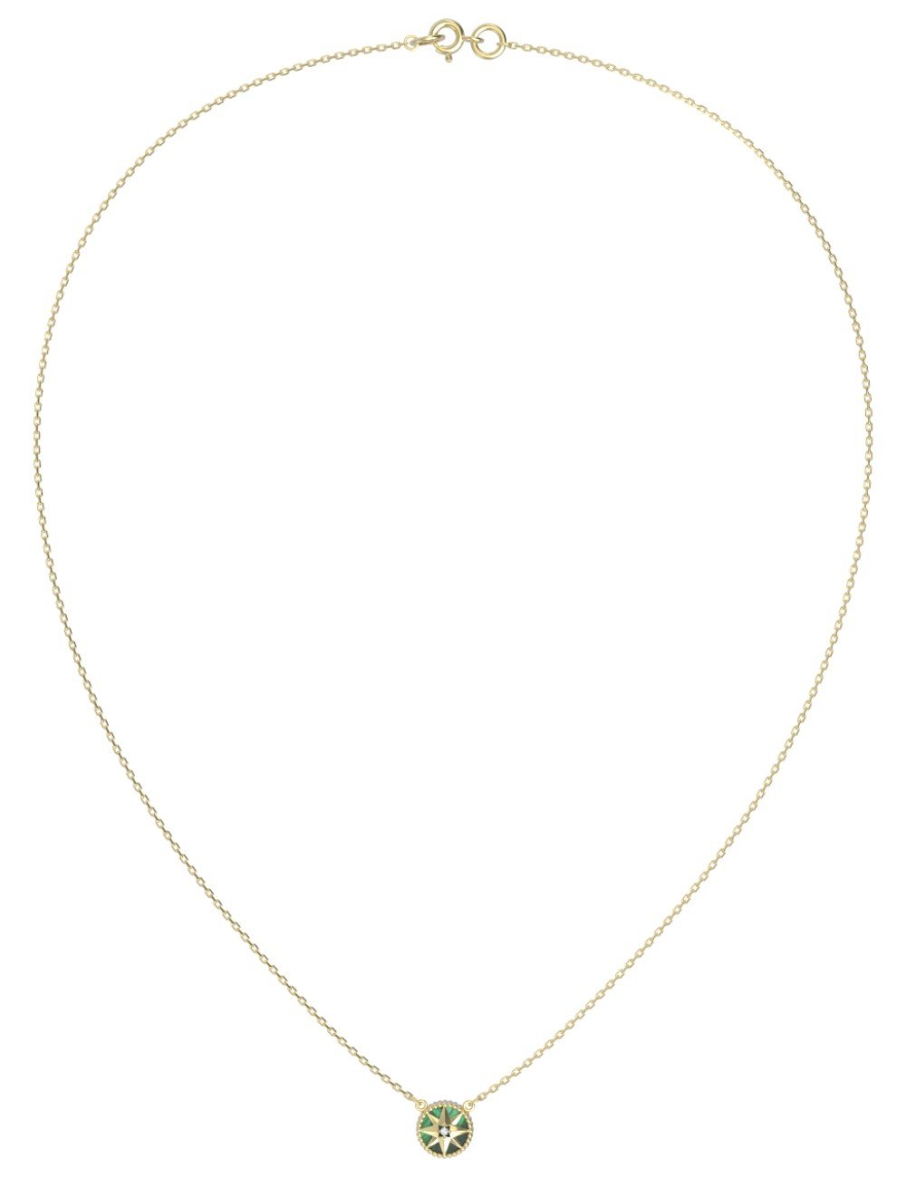 Колье из лимонного золота c бриллиантами и малахитом