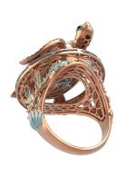 Кольцо из золота c эмалью и бивнем мамонта