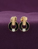 Серьги из золота c бриллиантами и ониксом