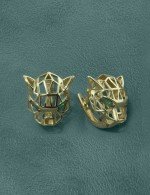 Серьги из лимонного золота c изумрудом