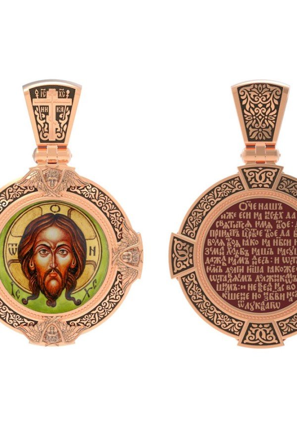 Образок из золота c эмалью и иконописью