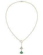 Колье из лимонного золота c бриллиантами, малахитом и перламутром