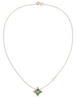 Колье из золота c бриллиантами и малахитом