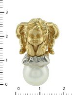 Подвеска из лимонного золота c жемчугом