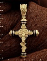 Крест из лимонного золота c ониксом
