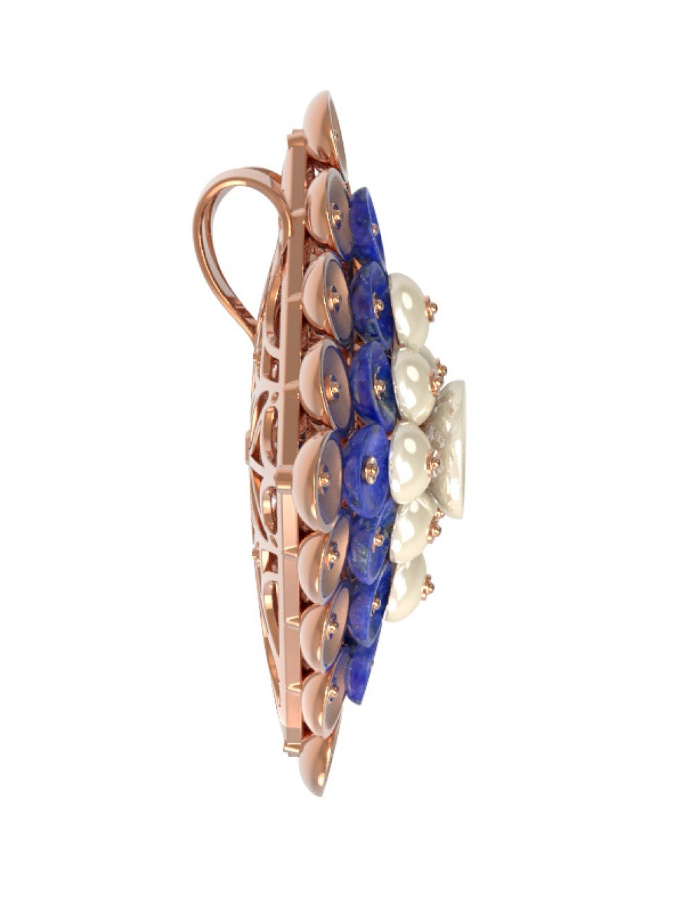 Подвеска из золота c лазуритом и перламутром