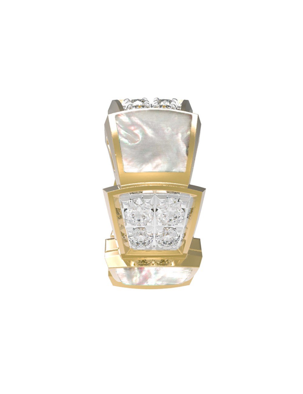 Подвеска из лимонного золота c бриллиантами и перламутром