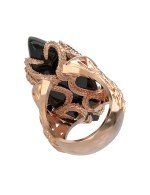 Кольцо из золота c бриллиантами и ониксом