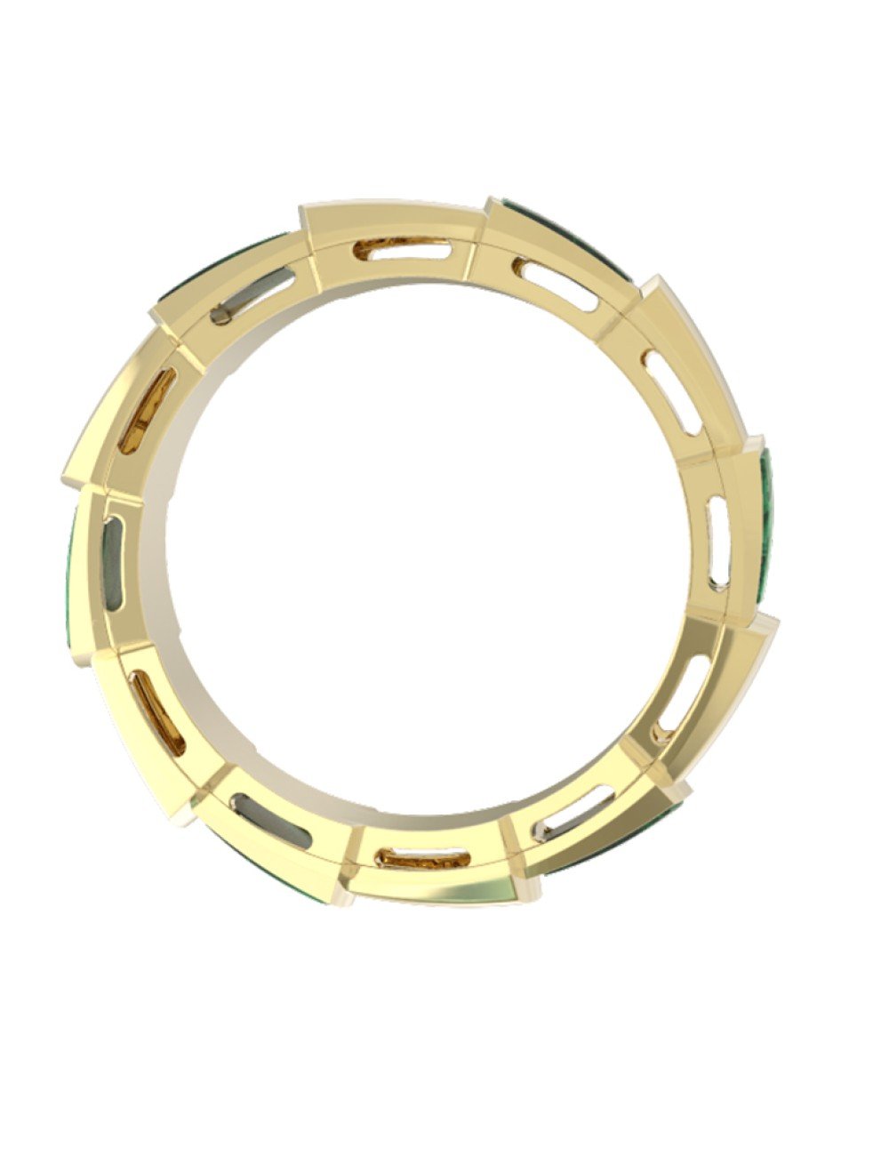 Кольцо из лимонного золота c малахитом