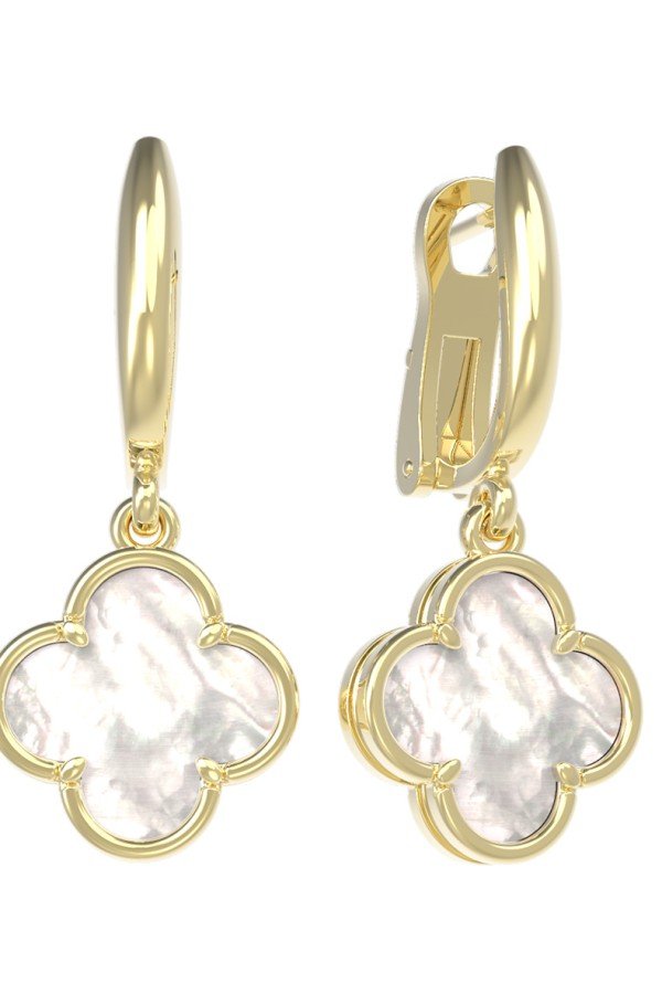 Серьги из лимонного золота c перламутром