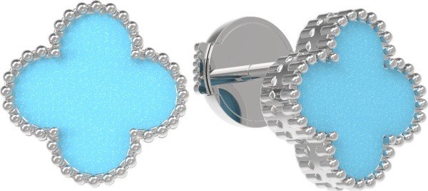 Серьги из белого золота c бирюзой