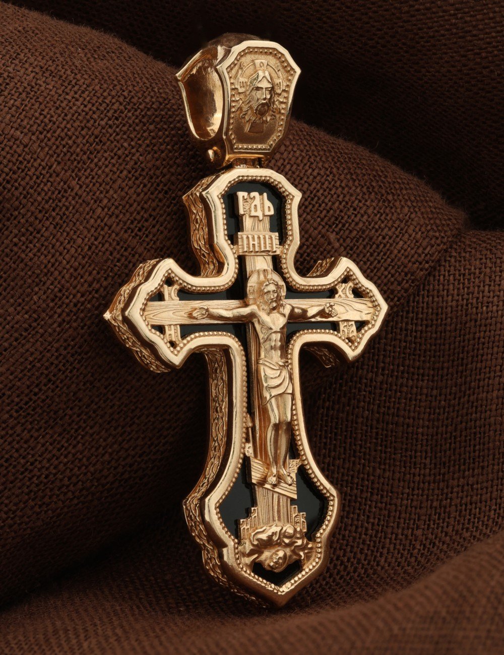 Крест из золота c ониксом