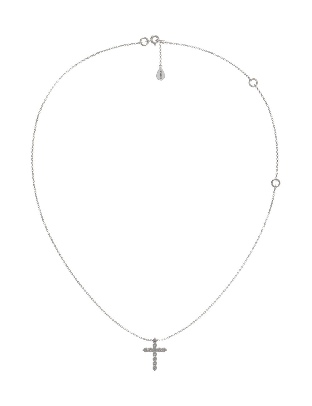 Крест из белого золота c бриллиантами