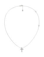 Крест из белого золота c бриллиантами