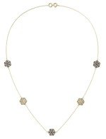 Колье из лимонного золота c лазуритом и перламутром