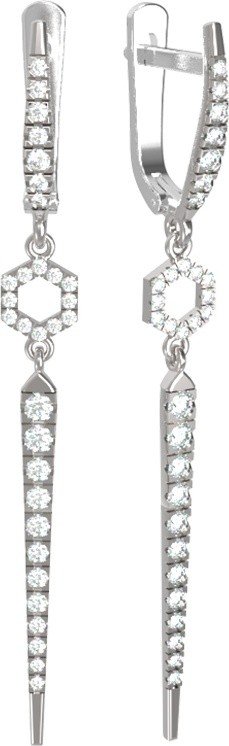 Серьги из белого золота c бриллиантами