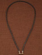 Гайтан из золота c кожаным шнурком