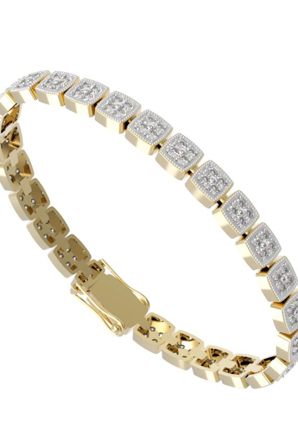 Браслет из лимонного золота c бриллиантами