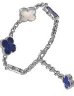 Браслет из белого золота c лазуритом и перламутром