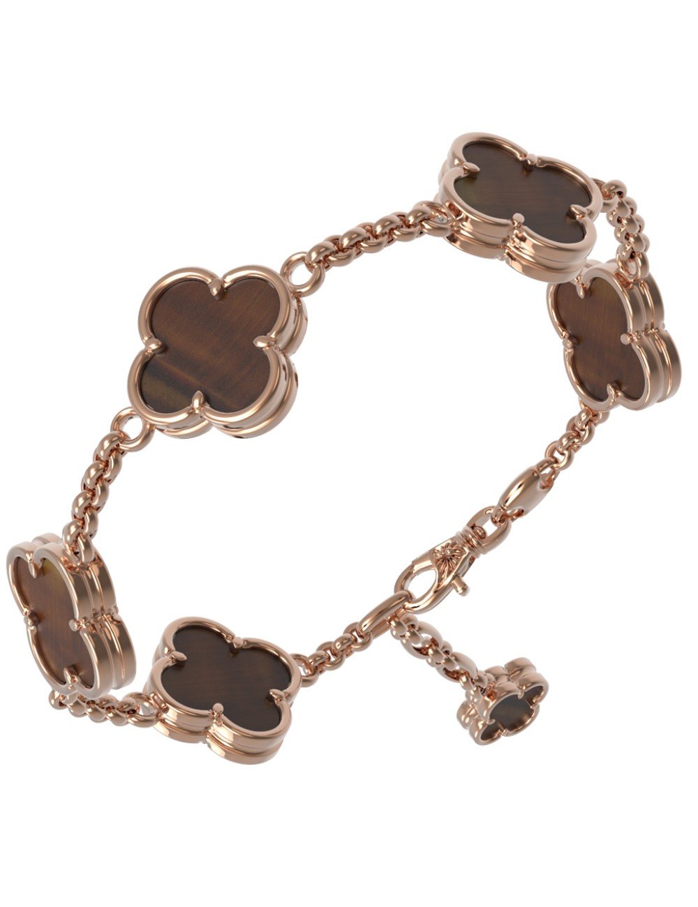 Браслет из золота c тигровым глазом