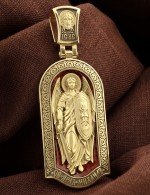 Образок из лимонного золота c эмалью