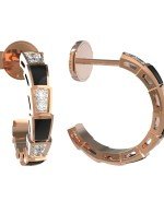 Серьги из золота c бриллиантами и ониксом