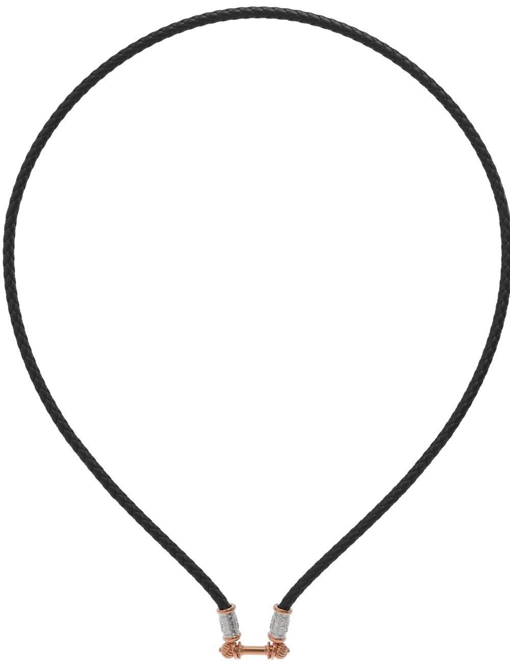 Гайтан из золота c кожаным шнурком