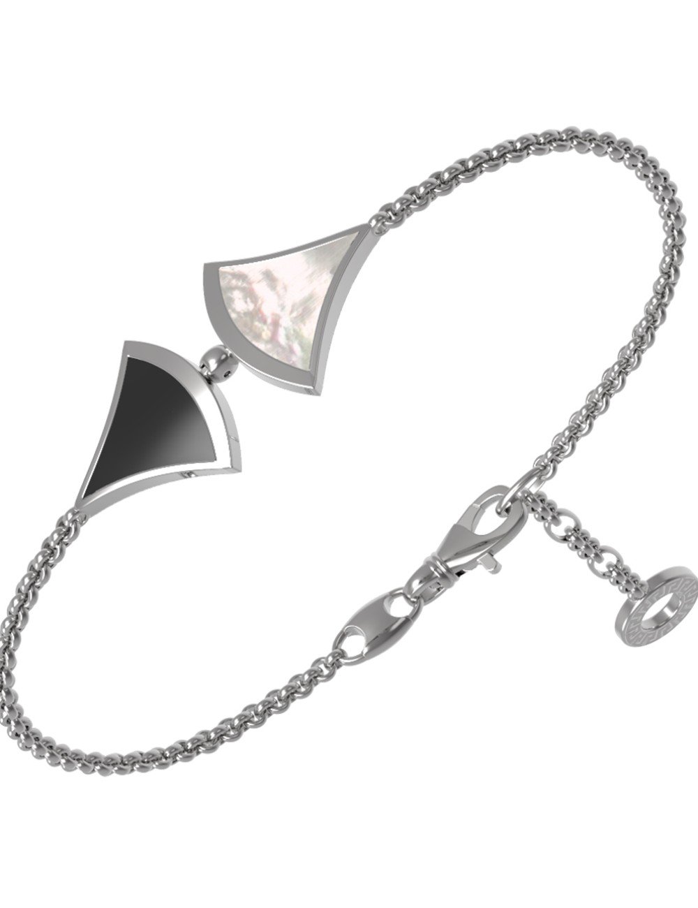 Браслет из белого золота c ониксом и перламутром