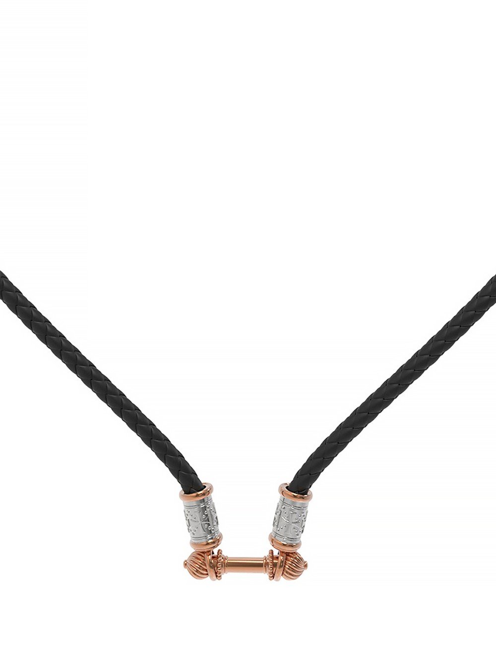 Гайтан из золота c кожаным шнурком