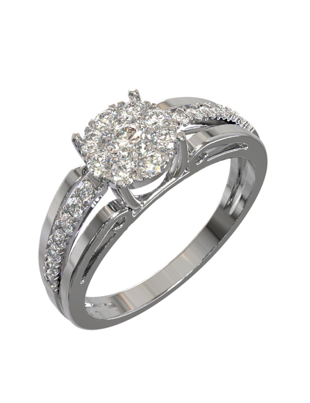 Кольцо из белого золота c бриллиантами