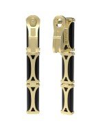 Серьги из лимонного золота c бриллиантами и ониксом