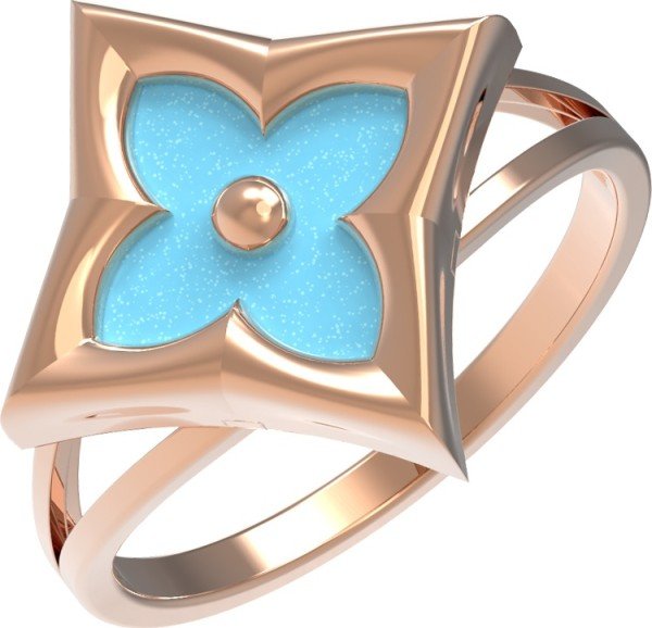 Кольцо из золота c бирюзой