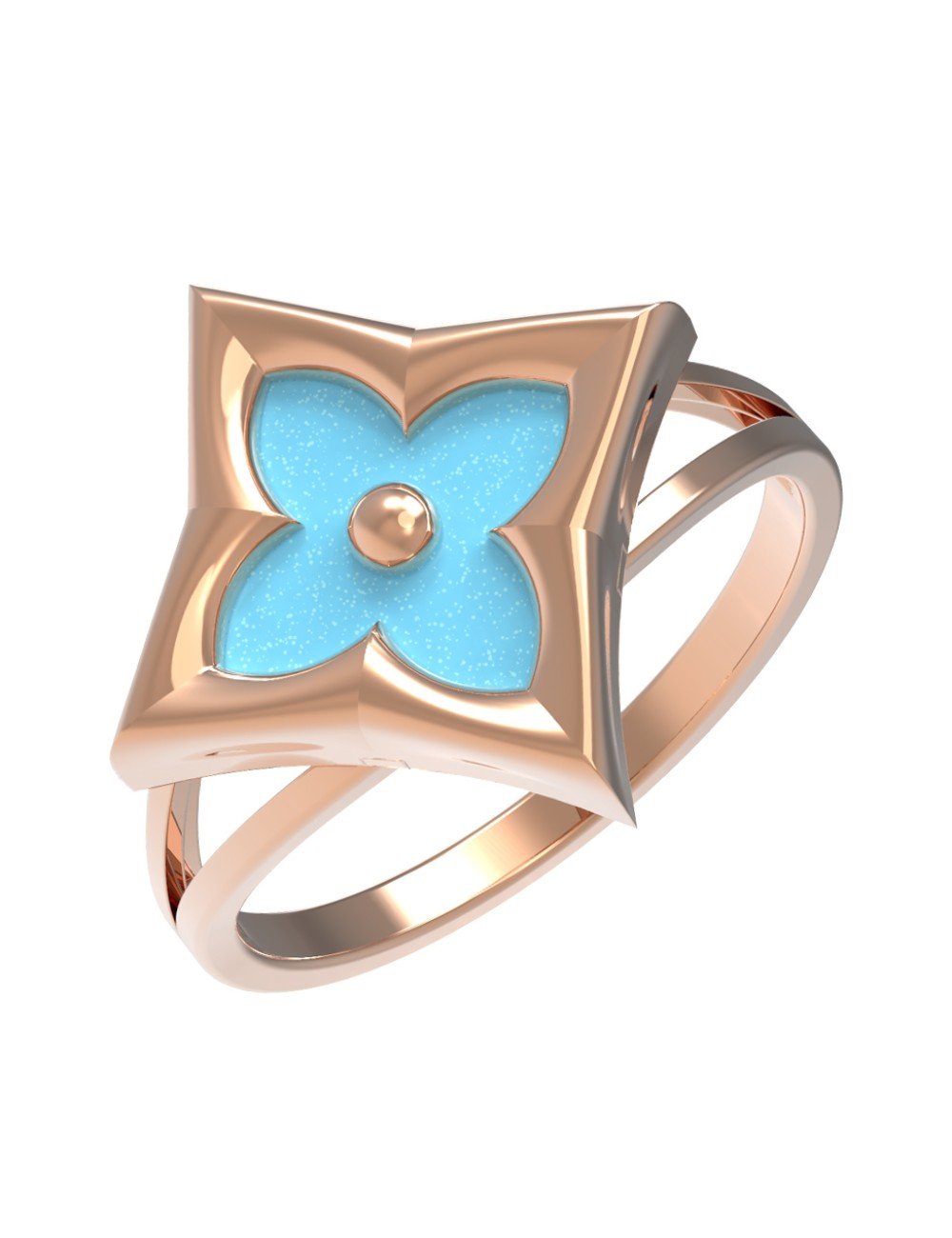 Кольцо из золота c бирюзой