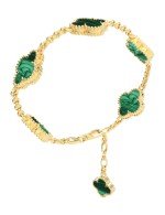 Браслет из лимонного золота c малахитом