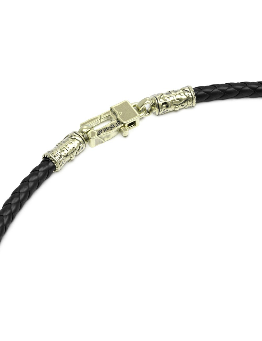 Гайтан из зелёного золота c кожаным шнурком