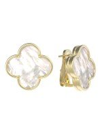 Серьги из лимонного золота c перламутром