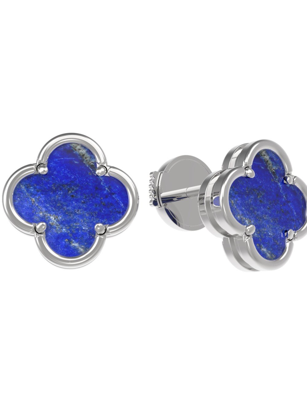 Серьги из белого золота c лазуритом