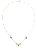 Колье из лимонного золота c лазуритом и перламутром