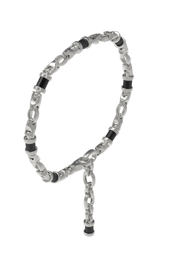 Браслет из белого золота c ониксом