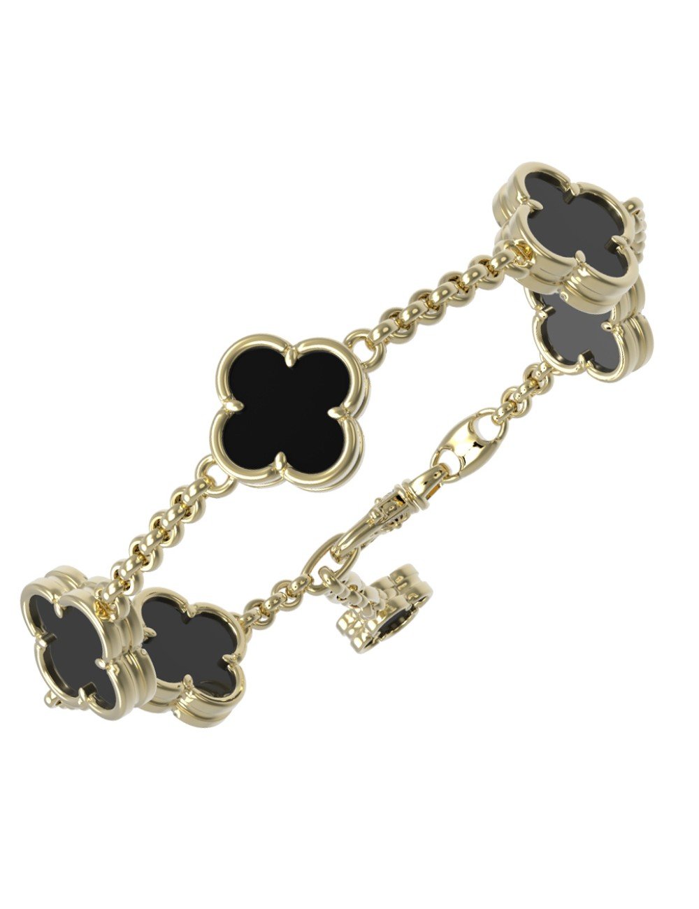 Браслет из лимонного золота c ониксом